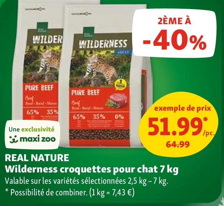 REAL NATURE Wilderness croquettes pour chat 7 kg