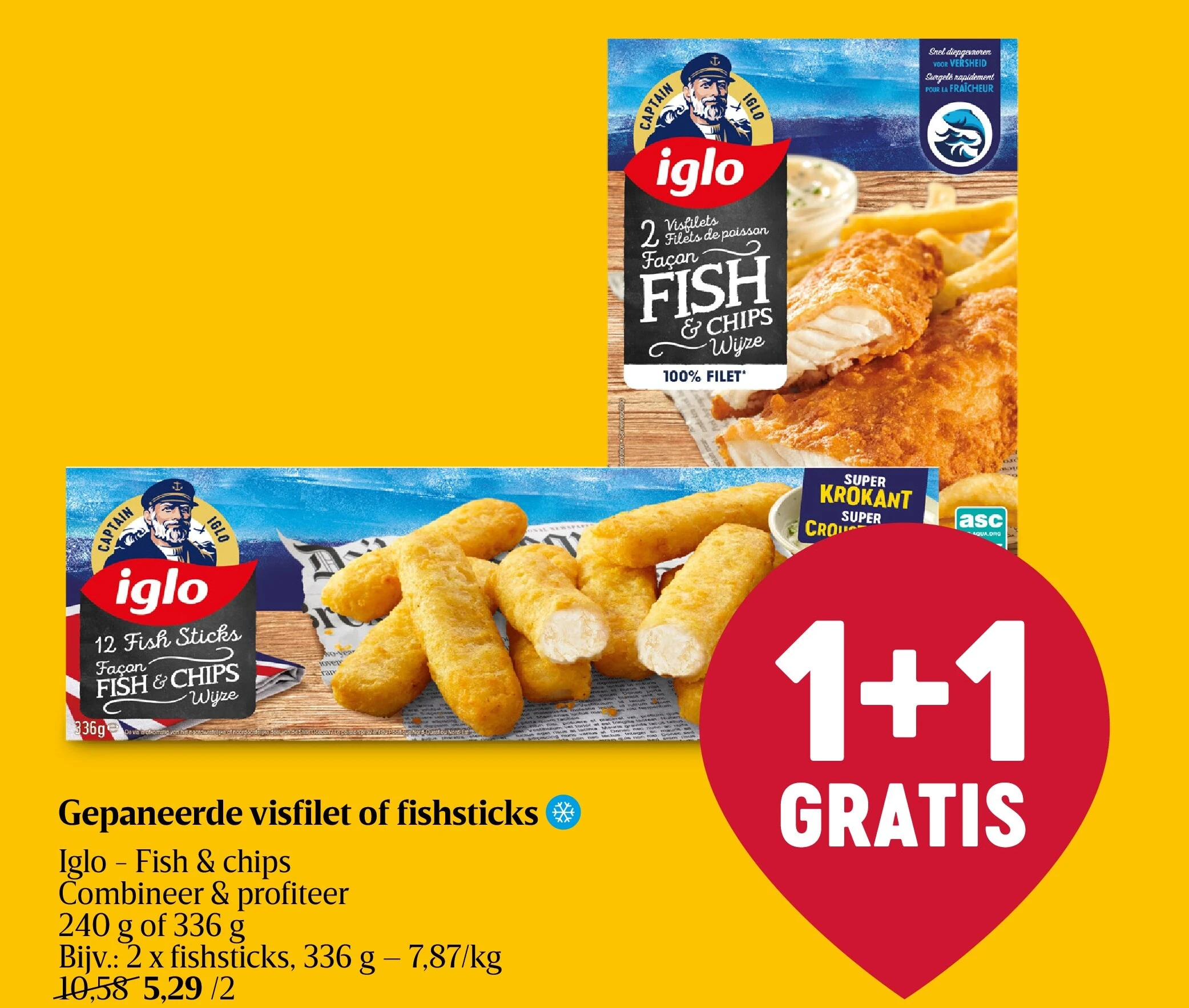 Gepaneerde visfilet of fishsticks