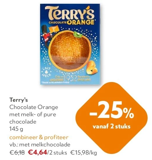 Terry’s Chocolate Orange met melk- of pure chocolade 145 g