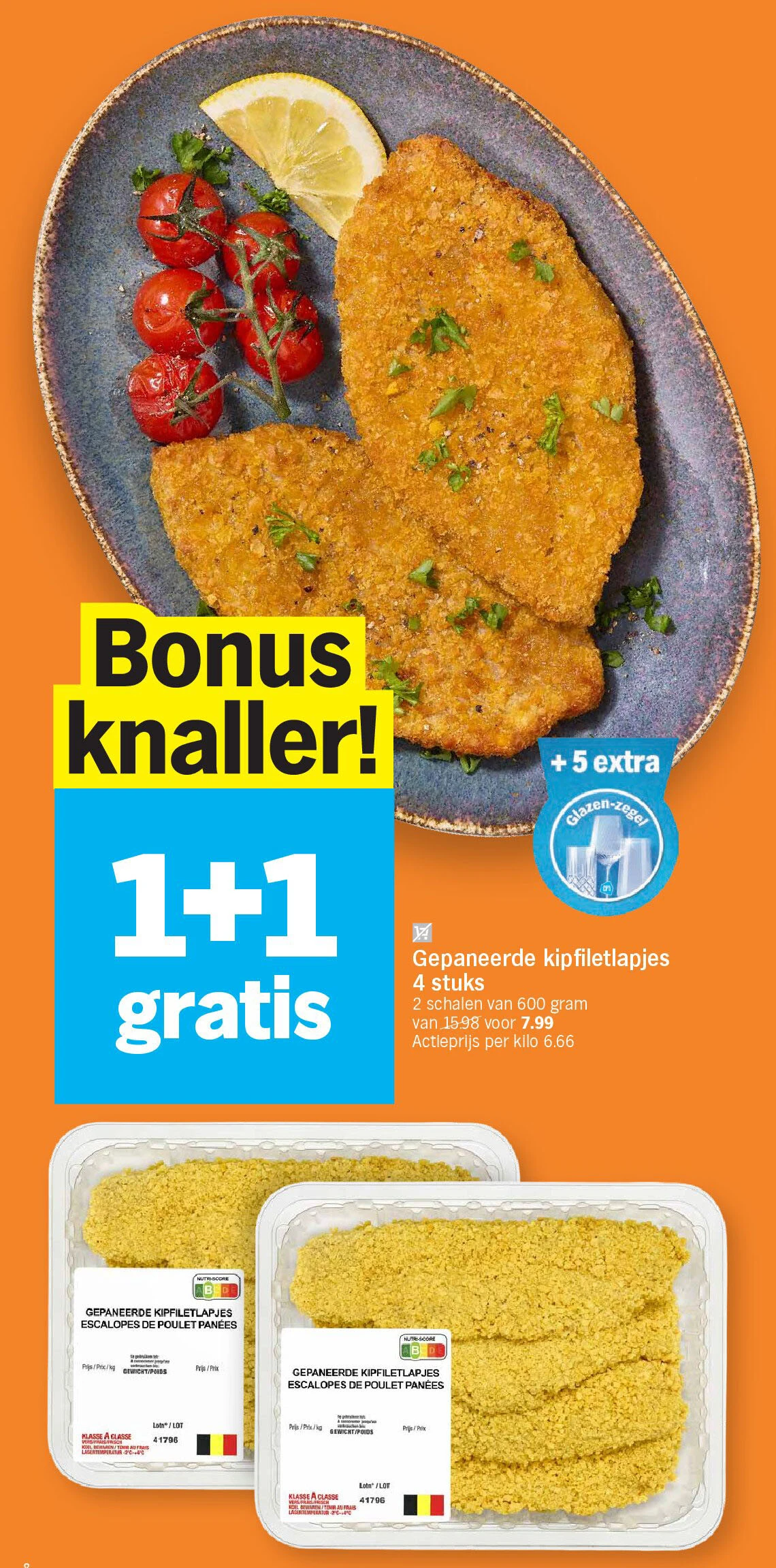 Gepaneerde kipfiletlapjes 4 stuks