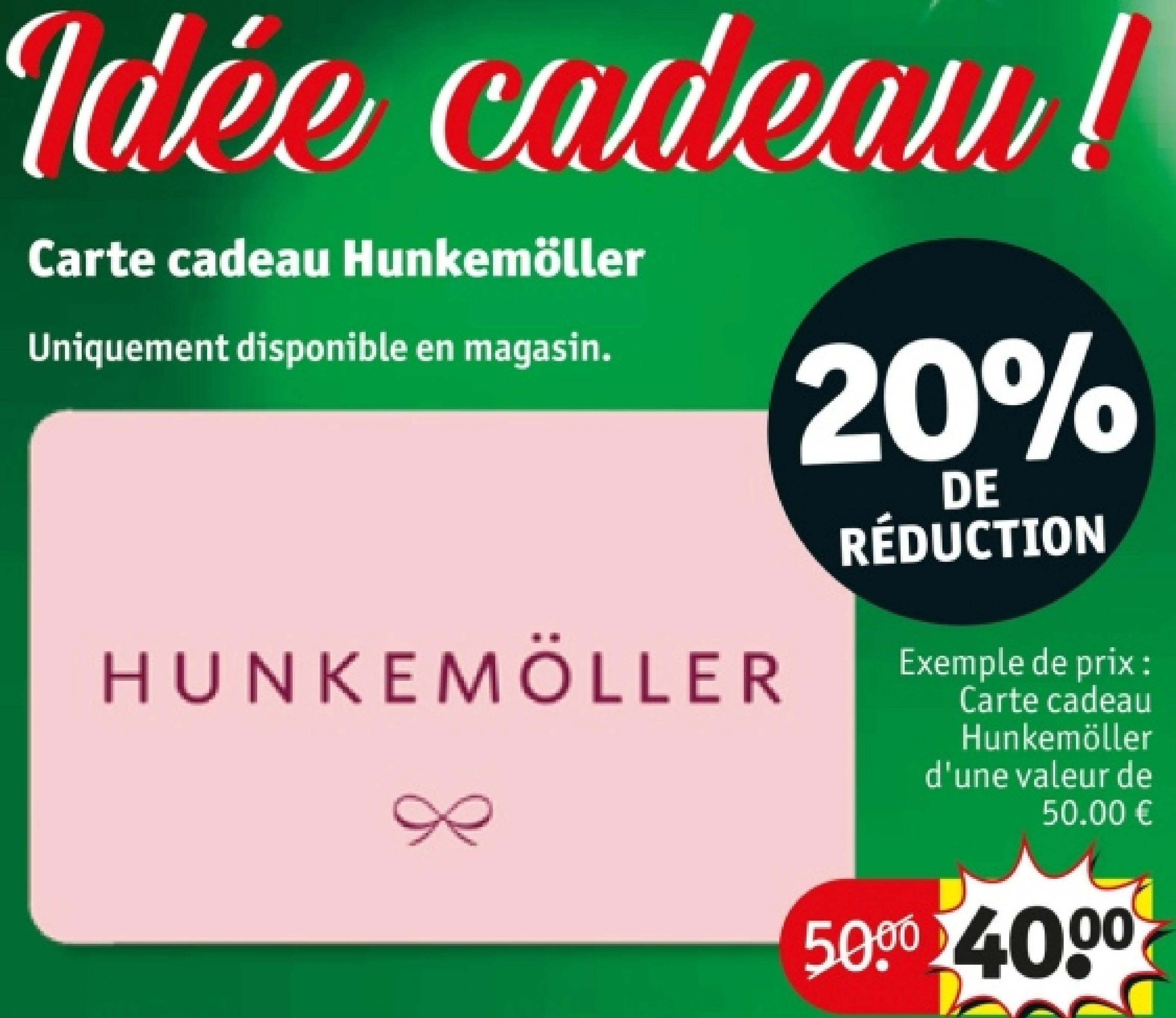 Carte cadeau Hunkemöller