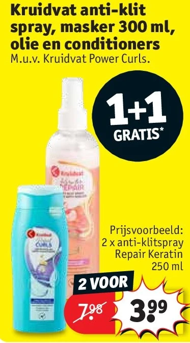 Kruidvat anti-klit spray, masker 300 ml, olie en conditioners