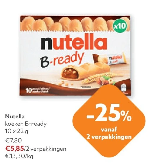 Nutella koeken B-ready 10 x 22 g