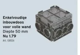 Enkelvoudige inbouwdoos voor volle wand