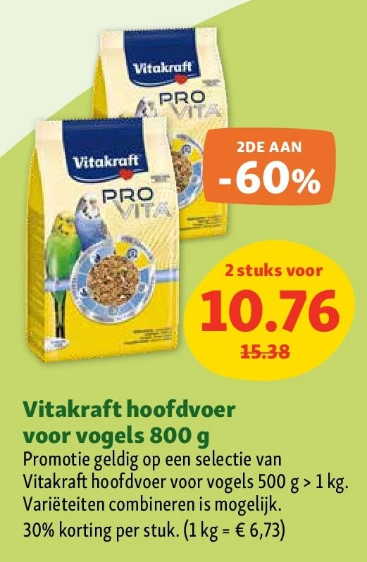 Vitakraft hoofdvoer voor vogels 800 g