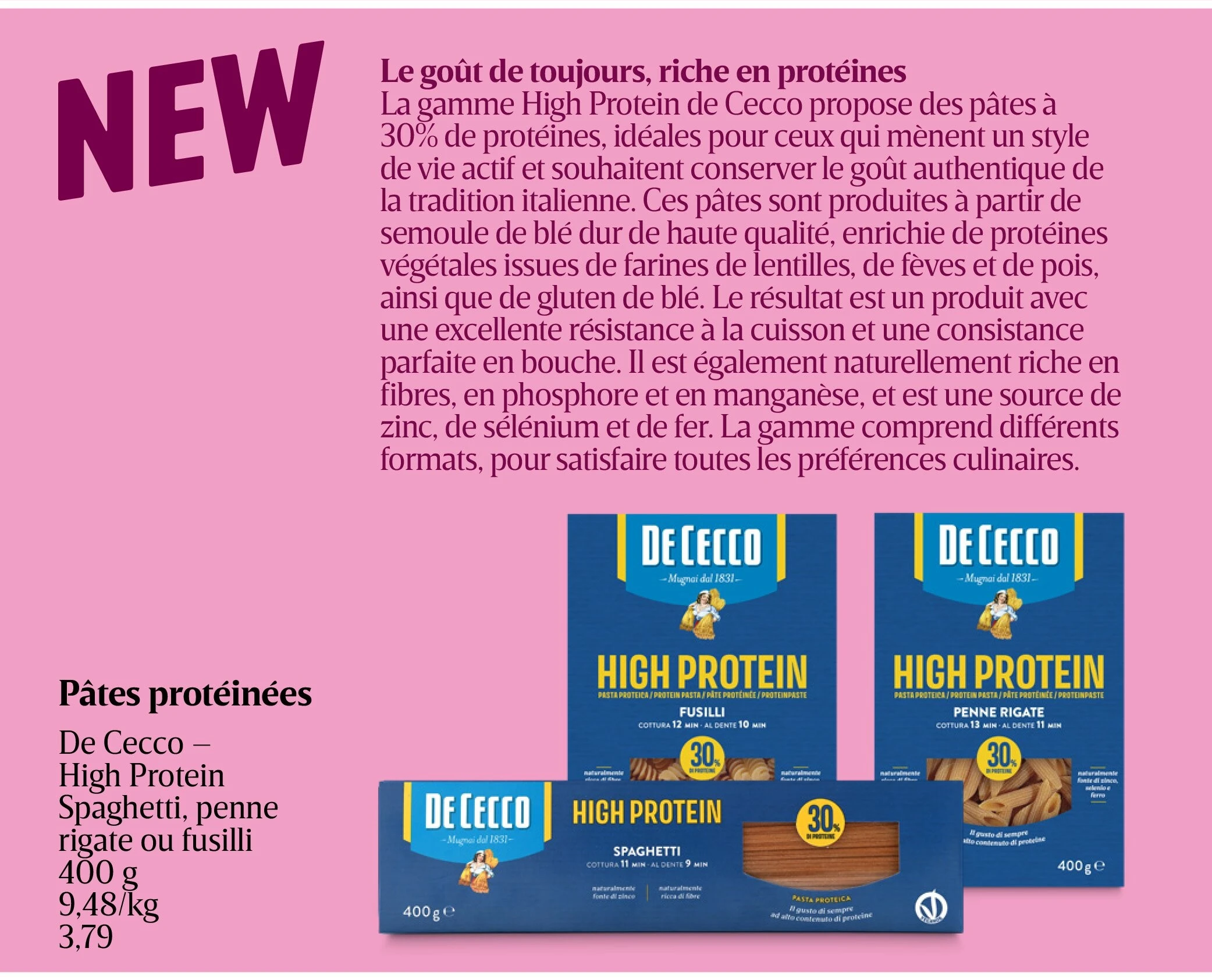 Pâtes protéinées
