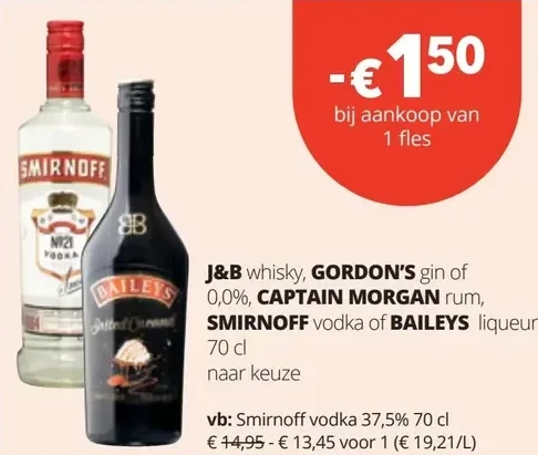 Smirnoff vodka 37,5% 70 cl