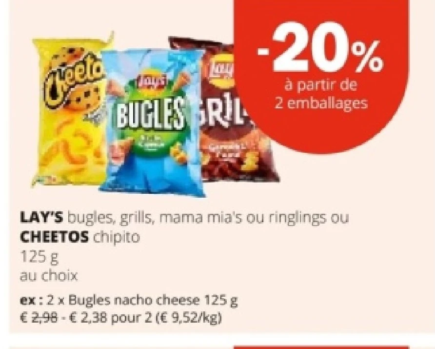 Bugles nacho cheese 125 g