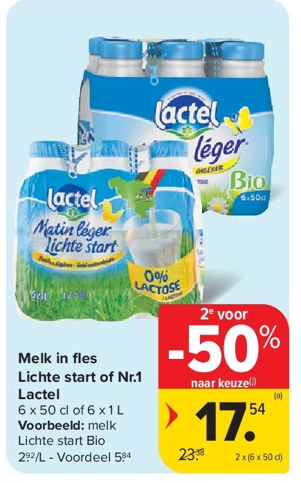 Melk in fl es Lichte start of Nr.1 Lactel