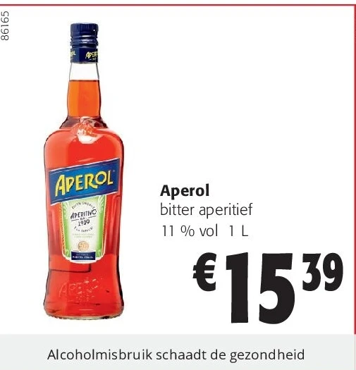Aperol bitter aperitief 11 % vol 1 L