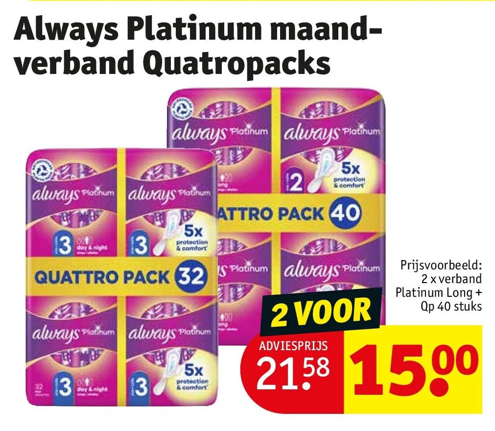 Always Platinum maandverband Quatropacks