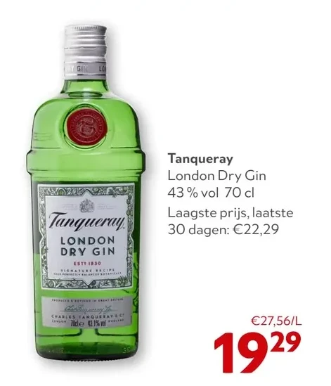 Tanqueray London Dry Gin 43% vol 70 cl