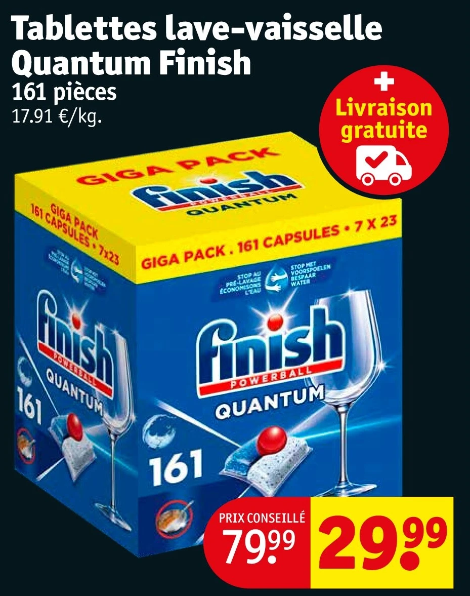 Tablettes lave-vaisselle Quantum Finish 161 pièces