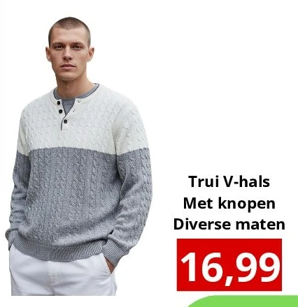 Trui V-hals Met knopen Diverse maten