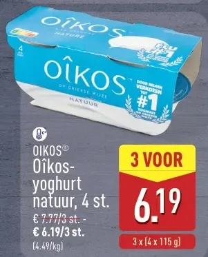 Oîkosyoghurt natuur, 4 st.