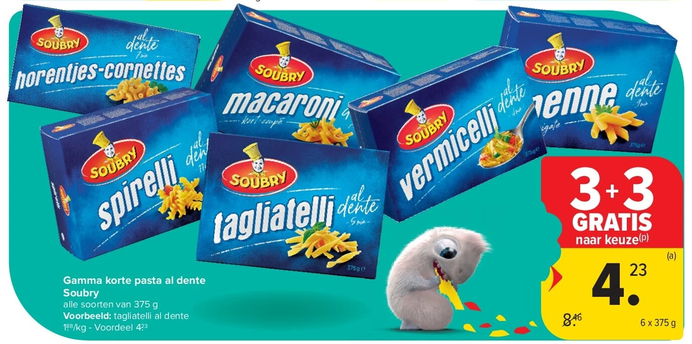 Gamma korte pasta al dente Soubry