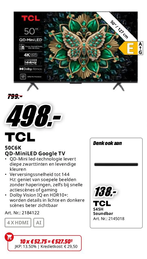 TCL 50C6K QD-MiniLED Google TV