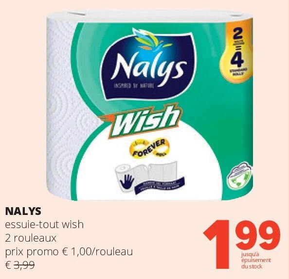 NALYS essuie-tout wish 2 rouleaux