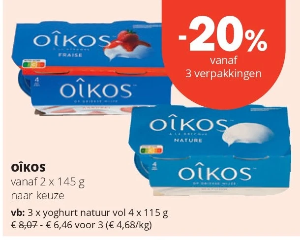 OÎKOS yoghurt natuur vol 4 x 115 g