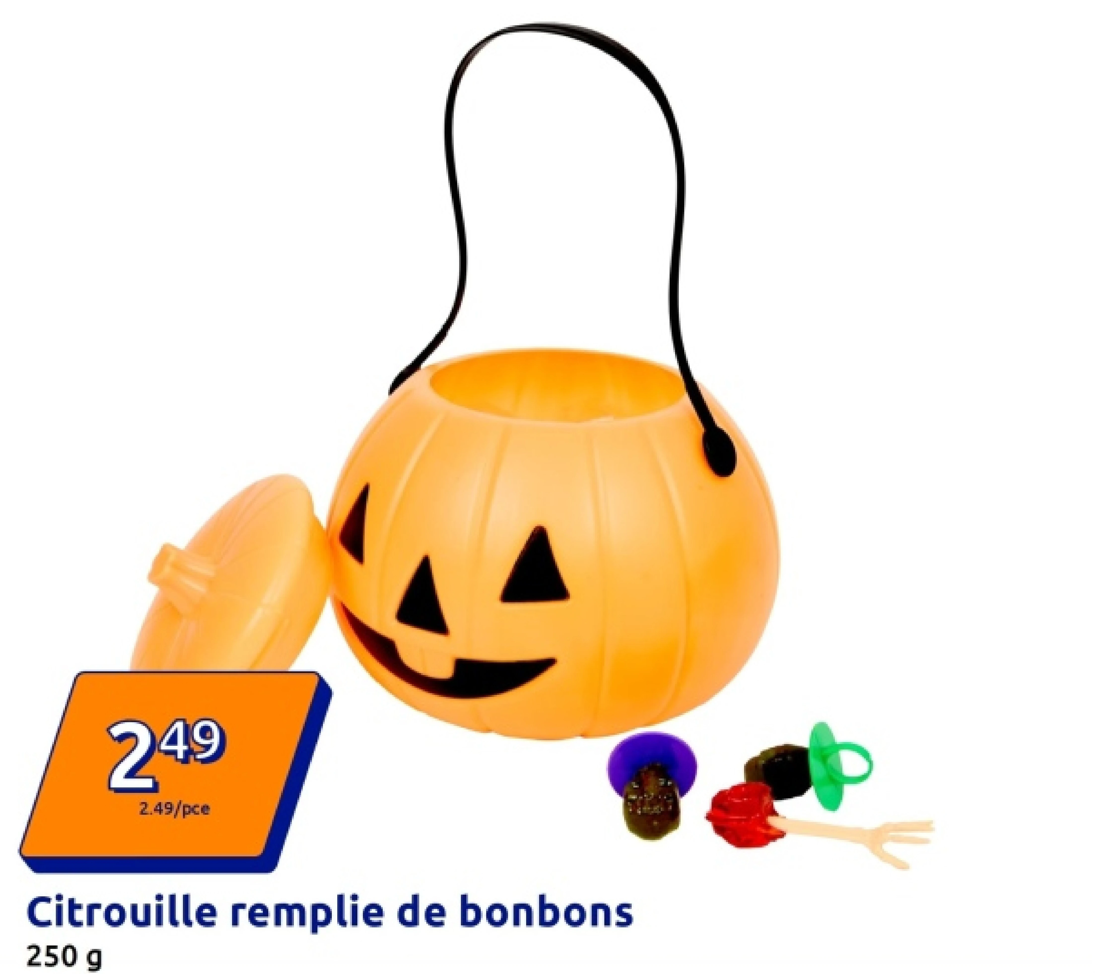 Citrouille remplie de bonbons