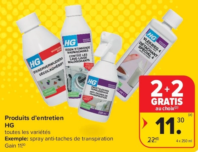 Produits d’entretien HG 4 x 250 ml