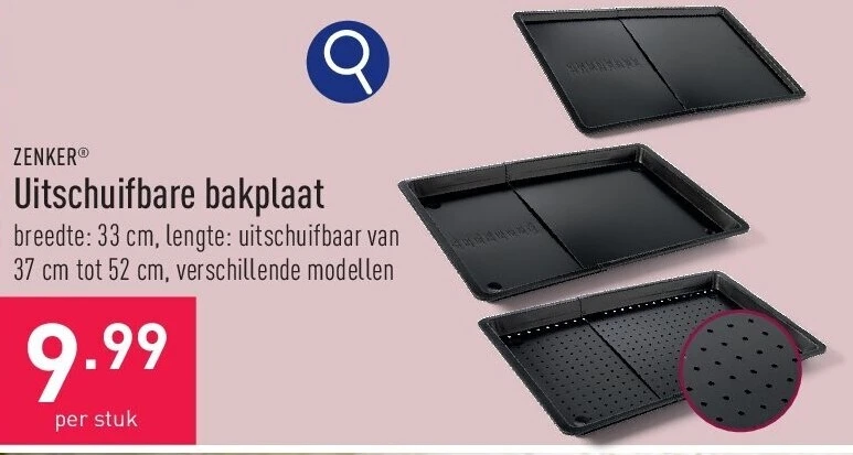 Uitschuifbare bakplaat