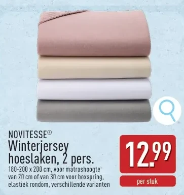 Winterjersey hoeslaken, 2 pers.