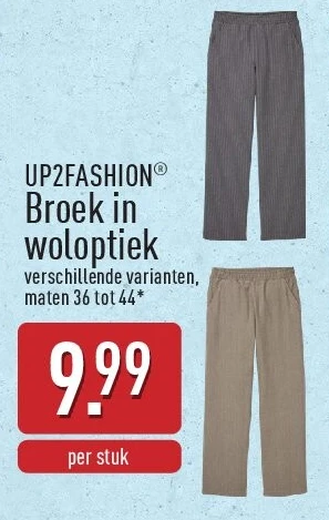 Broek in woloptiek