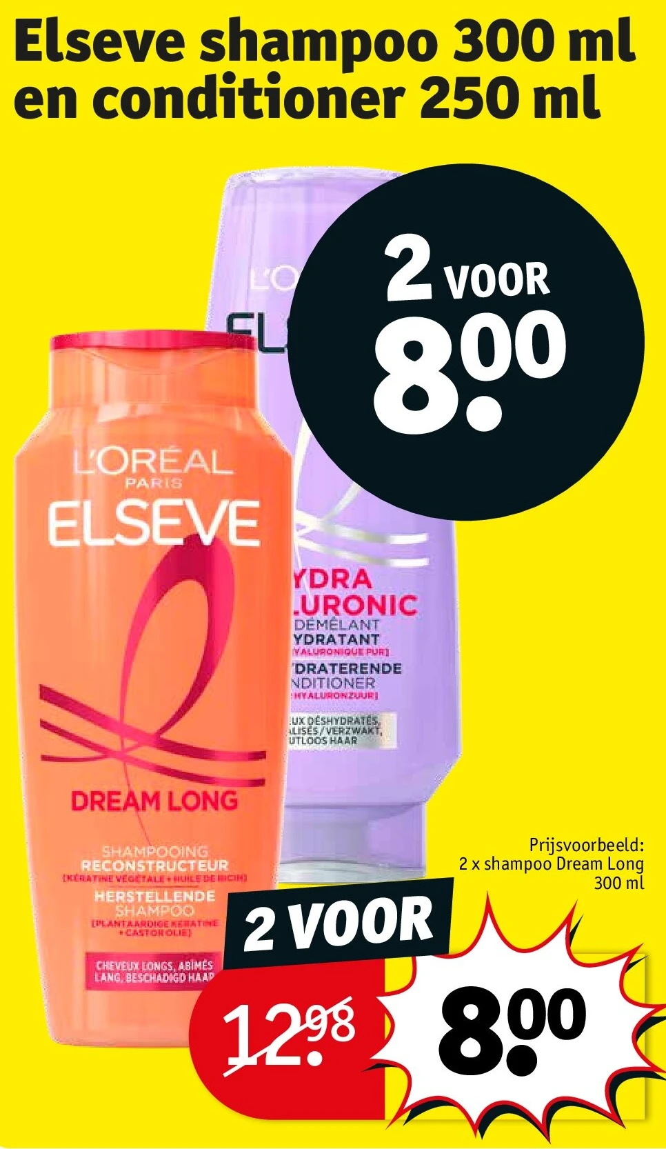 Elseve shampoo 300 ml en conditioner 250 ml
