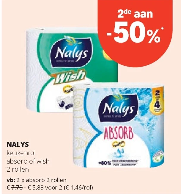 NALYS keukenrol absorb of wish 2 rollen