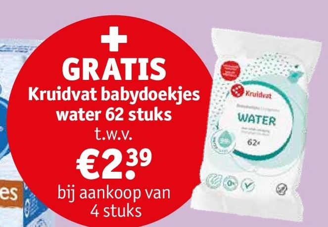 Kruidvat babydoekjes water 62 stuks