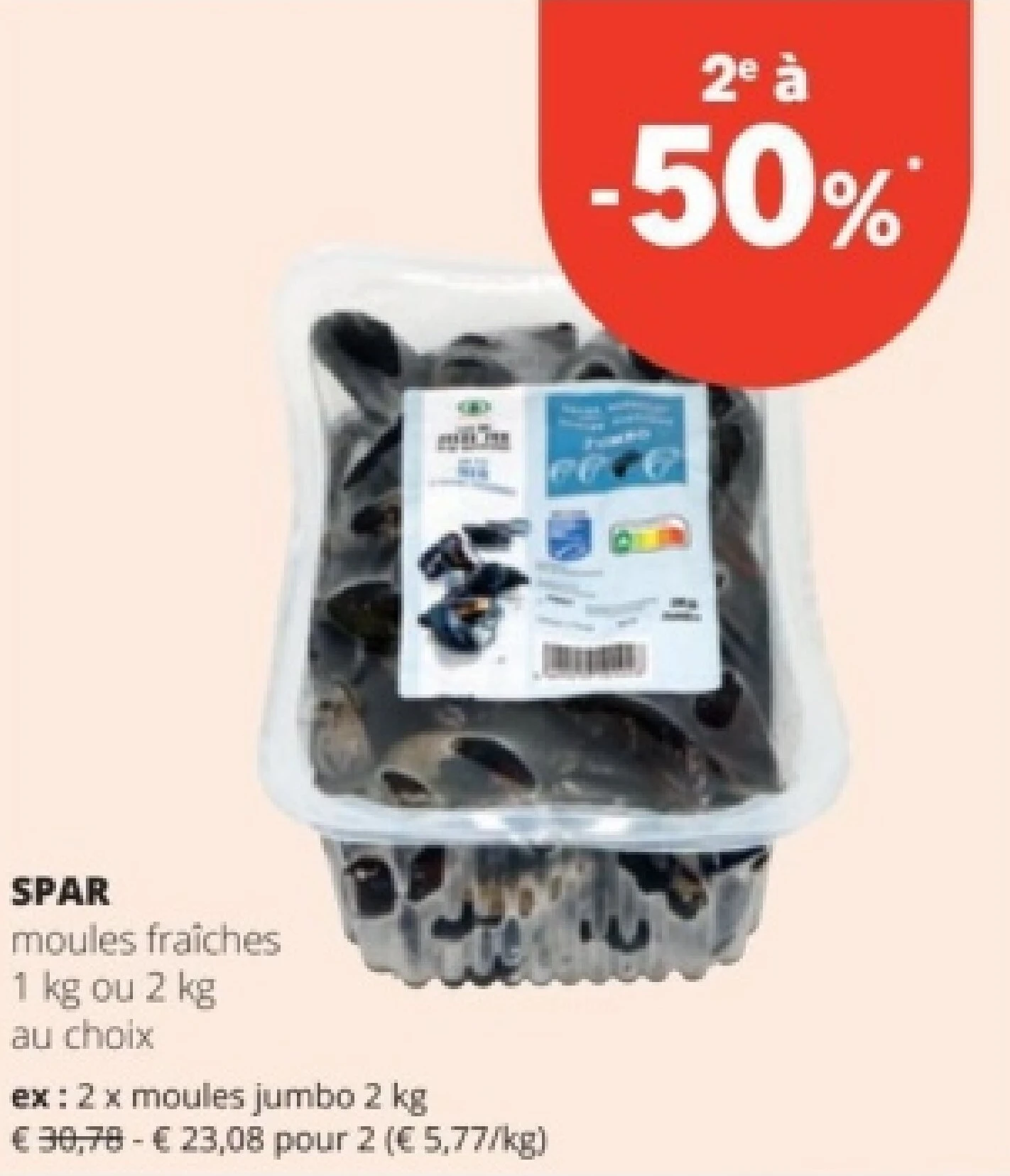 SPAR moules fraîches 1 kg
