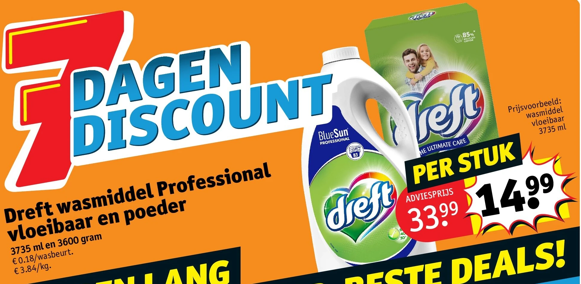 Dreft wasmiddel Professional vloeibaar en poeder