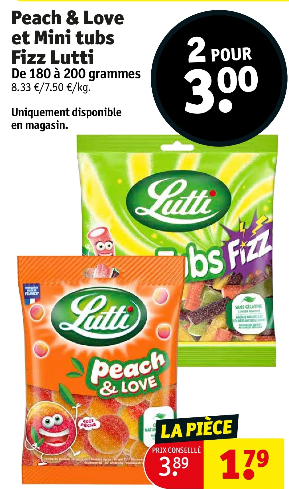 Peach & Love et Mini tubs Fizz Lutti