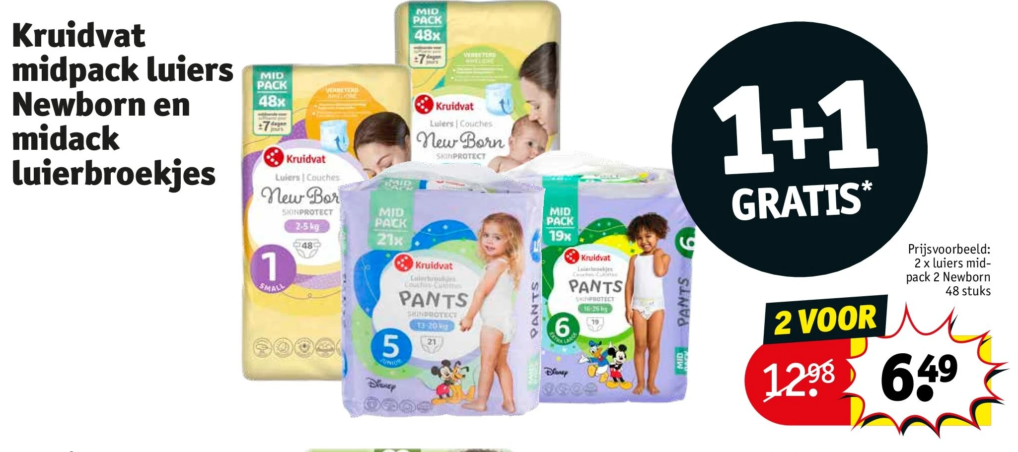 Kruidvat midpack luiers Newborn en midack luierbroekjes
