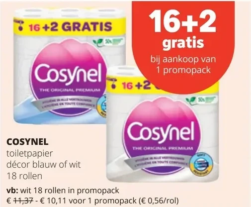 COSYNEL wit 18 rollen in promopack