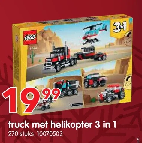 truck met helikopter 3 in 1 270 stuks