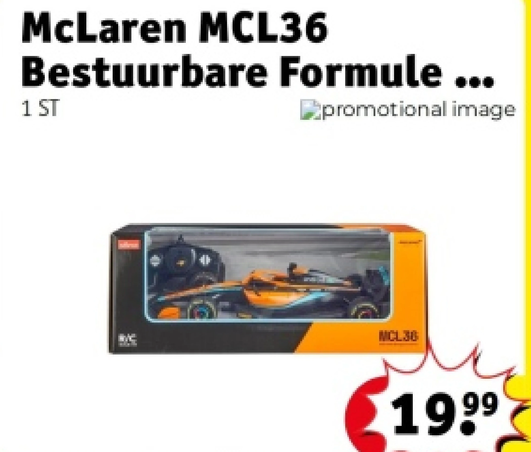 McLaren MCL36 Bestuurbare Formule 1 Auto