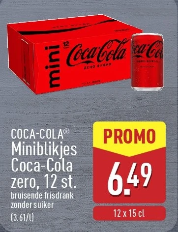 Miniblikjes Coca-Cola zero, 12st.