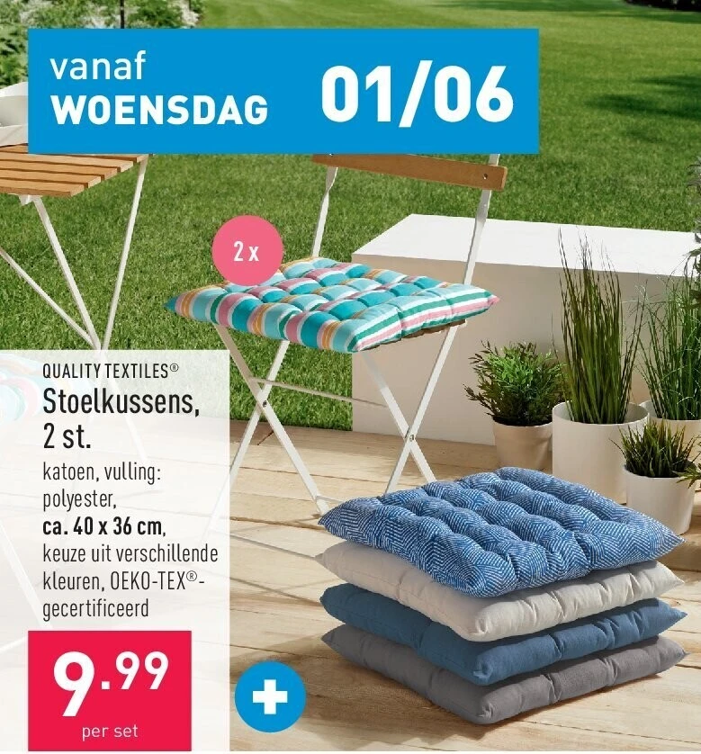 Stoelkussens, 2 st.