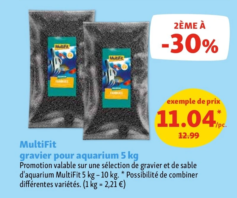 MultiFit gravier pour aquarium 5 kg