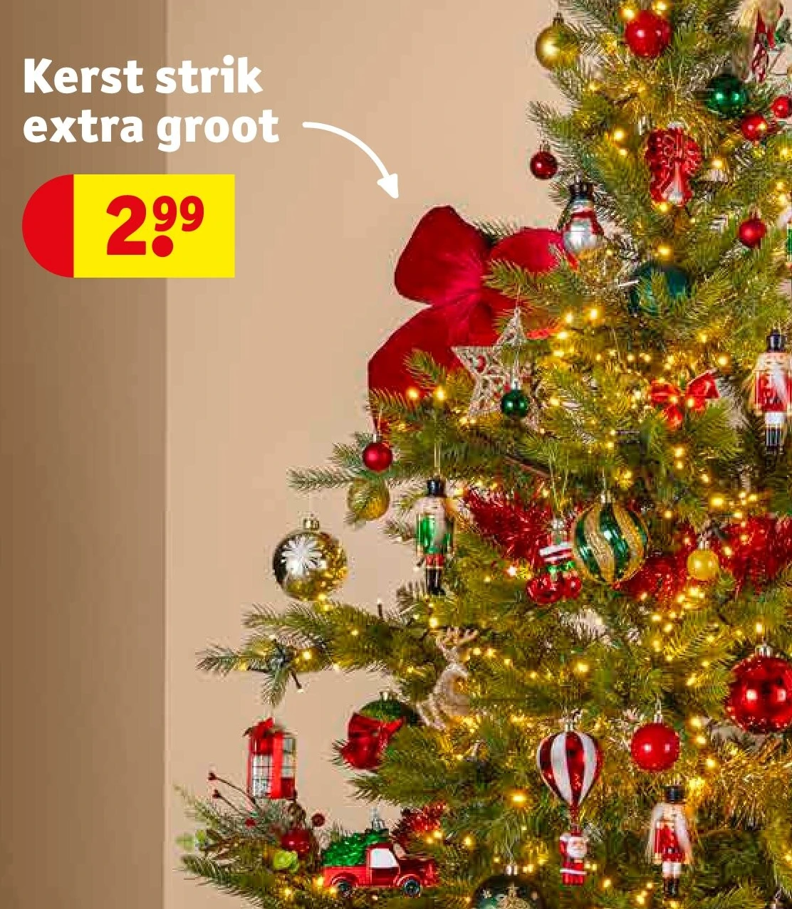 Kerst strik extra groot