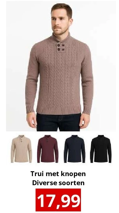 Trui met knopen Diverse soorten