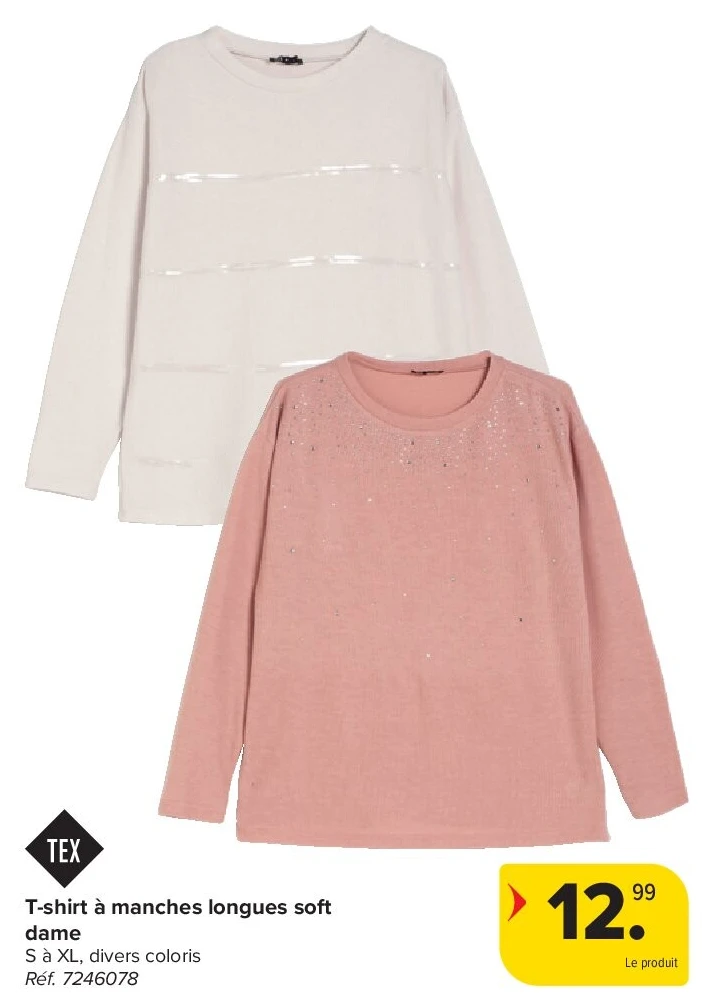 T-shirt à manches longues soft dame