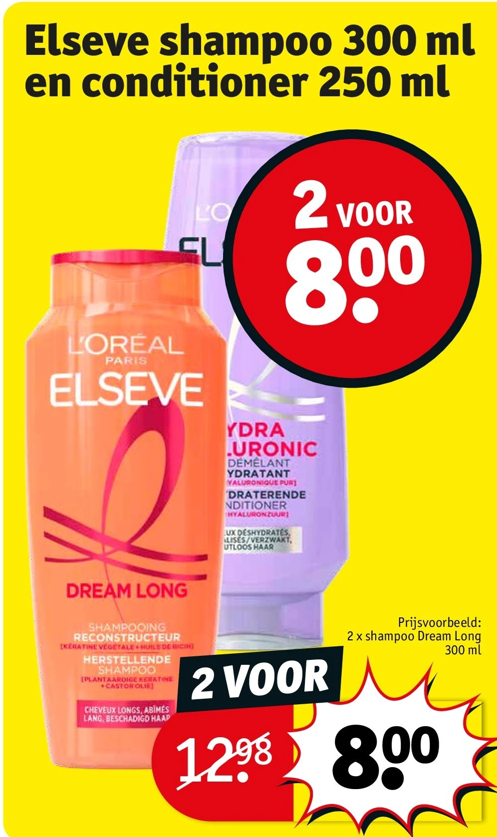 Elseve shampoo 300 ml en conditioner 250 ml