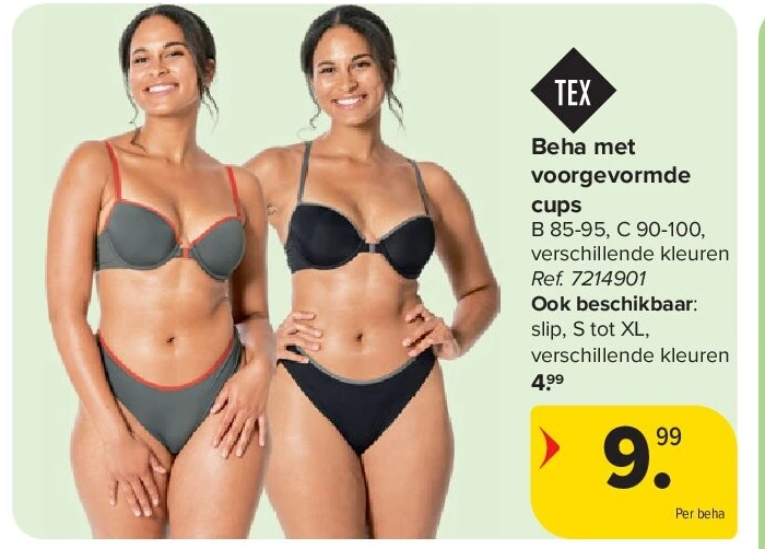 Beha met voorgevormde cups