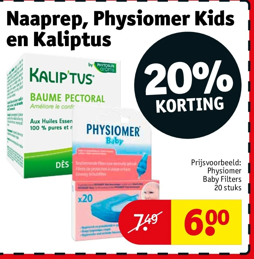 Naaprep, Physiomer Kids en Kaliptus