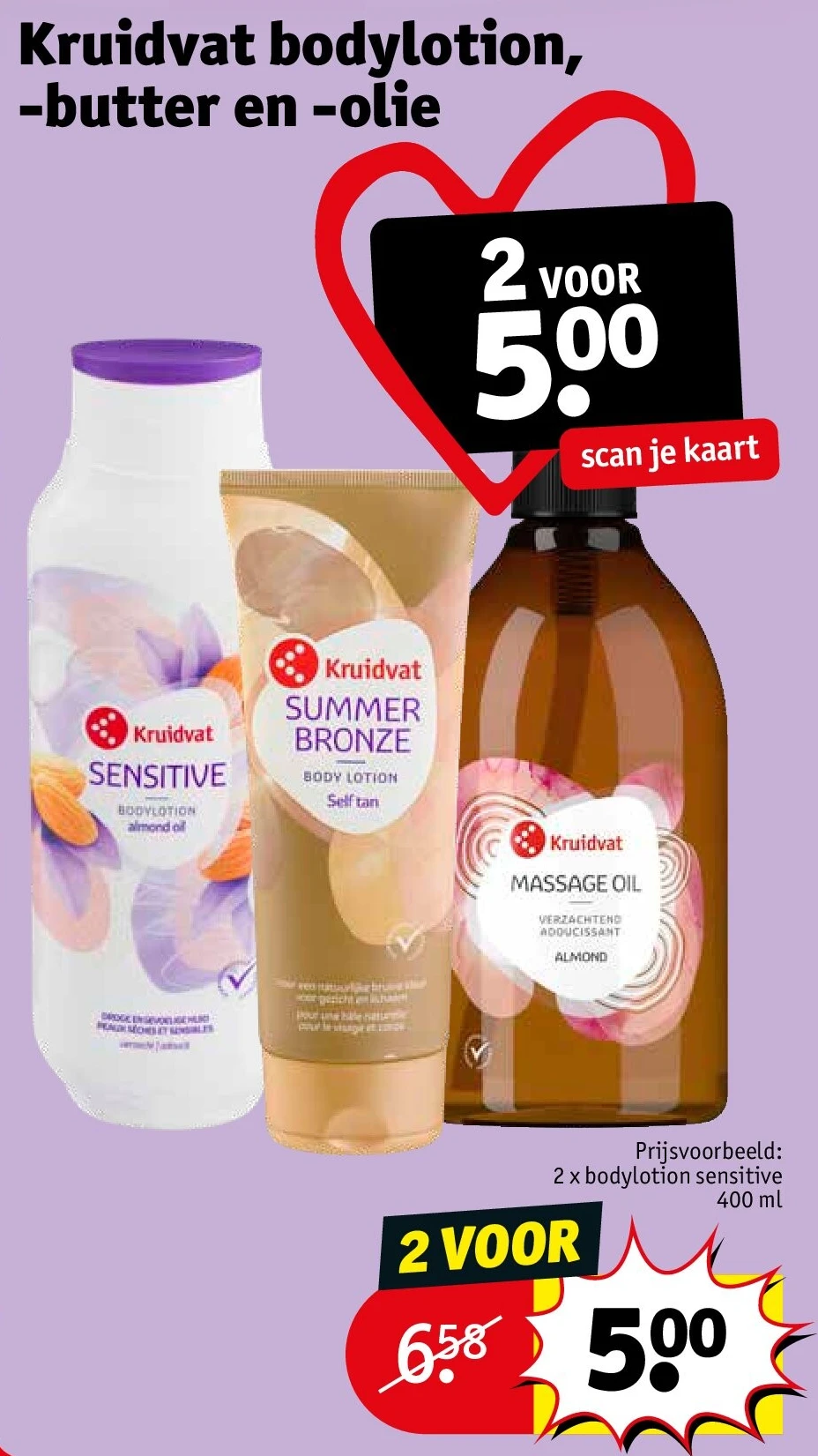 Kruidvat bodylotion, -butter en -olie
