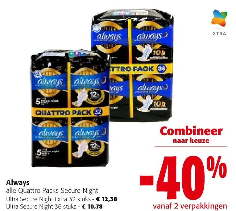 Always Ultra Secure Night Extra 32 stuks
