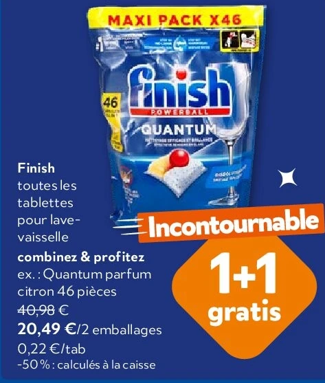 Finish Quantum parfum citron 46 pièces